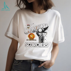 Perth Scorchers BBL Champions Trophy Logo Graphic White T Shirt