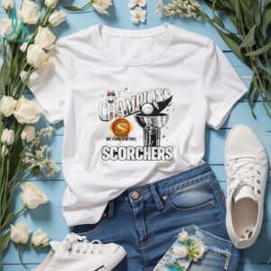 Perth Scorchers BBL Champions Trophy Logo Graphic White T Shirt
