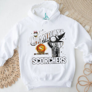 Perth Scorchers BBL Champions Trophy Logo Graphic White T Shirt