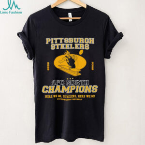 Pittsburgh Steelers AFC North 2025 Champions here we go Steelers here we go shirt Pittsburgh Steelers AFC North 2025 Champions here we go Steelers here we go shirt