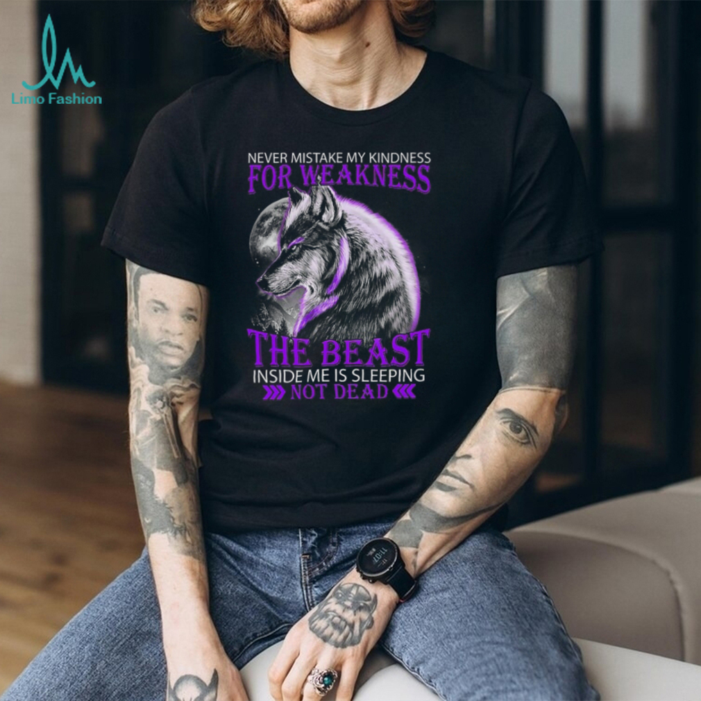 Purple Wolf Beast Inside Me Sleeping Not Dead Graphic T Shirt Purple Wolf Beast Inside Me Sleeping Not Dead Graphic T Shirt