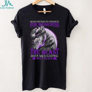 Purple Wolf Beast Inside Me Sleeping Not Dead Graphic T Shirt