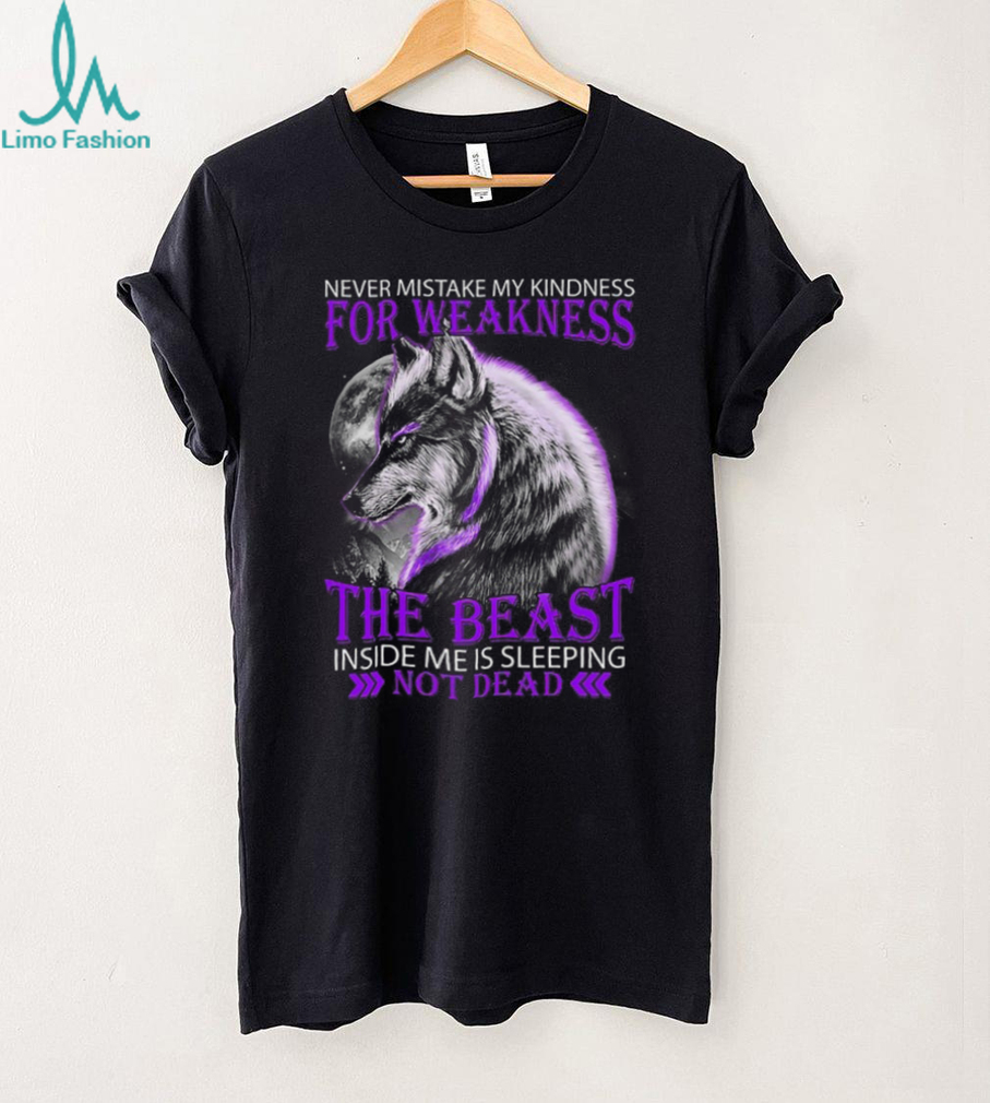 Purple Wolf Beast Inside Me Sleeping Not Dead Graphic T Shirt Purple Wolf Beast Inside Me Sleeping Not Dead Graphic T Shirt