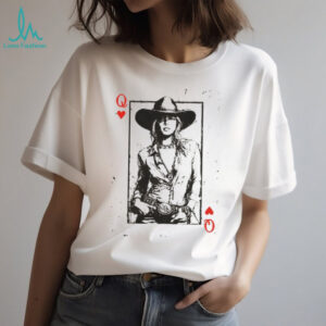 Queen of Hearts Cowgirl Playing Card T Shirt Western Style Country Graphic