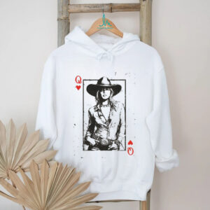 Queen of Hearts Cowgirl Playing Card T Shirt Western Style Country Graphic