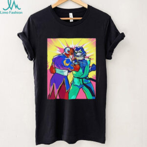 Retro Anime Style Fighting Character Colorful Graphic Gamer T Shirt
