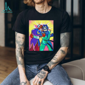 Retro Anime Style Fighting Character Colorful Graphic Gamer T Shirt