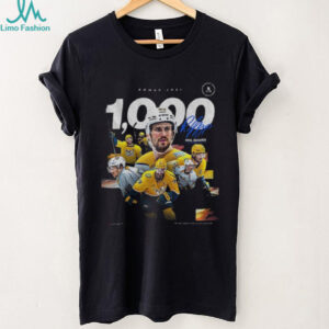 Roman Josi 1000 games Nashville Predators hockey NHL Games graphic signature shirt