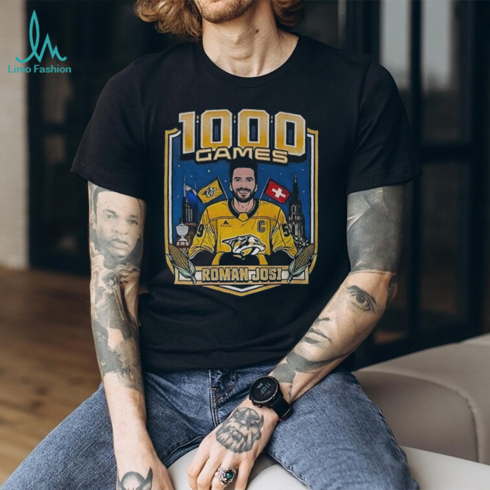 Roman Josi NHL 1000 games Nashville Predators hockey vintage shirt Roman Josi NHL 1000 games Nashville Predators hockey vintage shirt