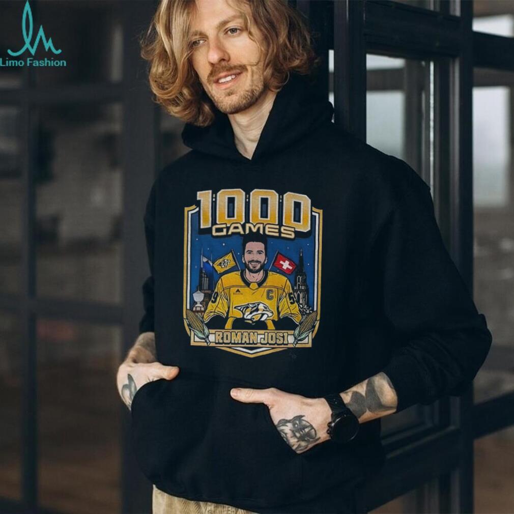 Roman Josi NHL 1000 games Nashville Predators hockey vintage shirt Roman Josi NHL 1000 games Nashville Predators hockey vintage shirt