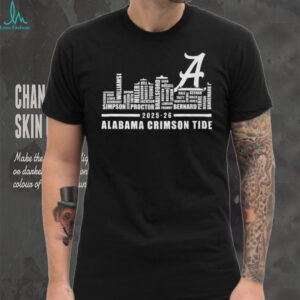 Alabama Crimson Tide 2025 26 Roster Skyline Word Art Shirt