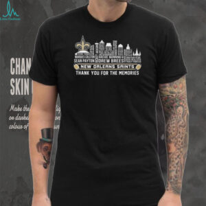Saints Football Team Player Names and Skyline Graphic T Shirt