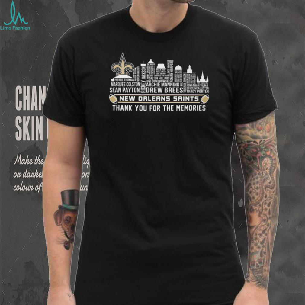 Saints Football Team Player Names and Skyline Graphic T Shirt Saints Football Team Player Names and Skyline Graphic T Shirt