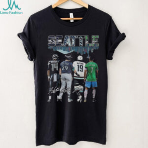 Sam Darnold Cal Raleigh Jared McCann Cristian Roldan Seattle City Skyline signatures shirt