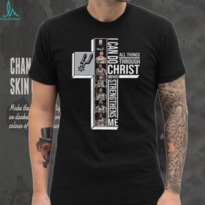 San Antonio Spurs I Can Do All Things Through Christ Cross T Shirt