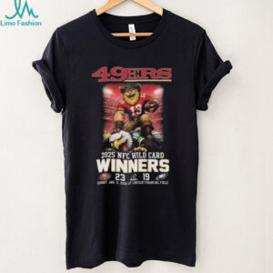 San Francisco 49ers 2025 NFC Wild Card Winners Score 23 19 Philadelphia Eagles Mascot Jan 11 2026 Unisex T shirt