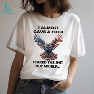 Sarcastic American Flag Eagle “I Almost Gave A...” Funny T Shirt