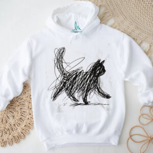 Scribble Cat Minimalist Sketch Hand Drawn Art T Shirt