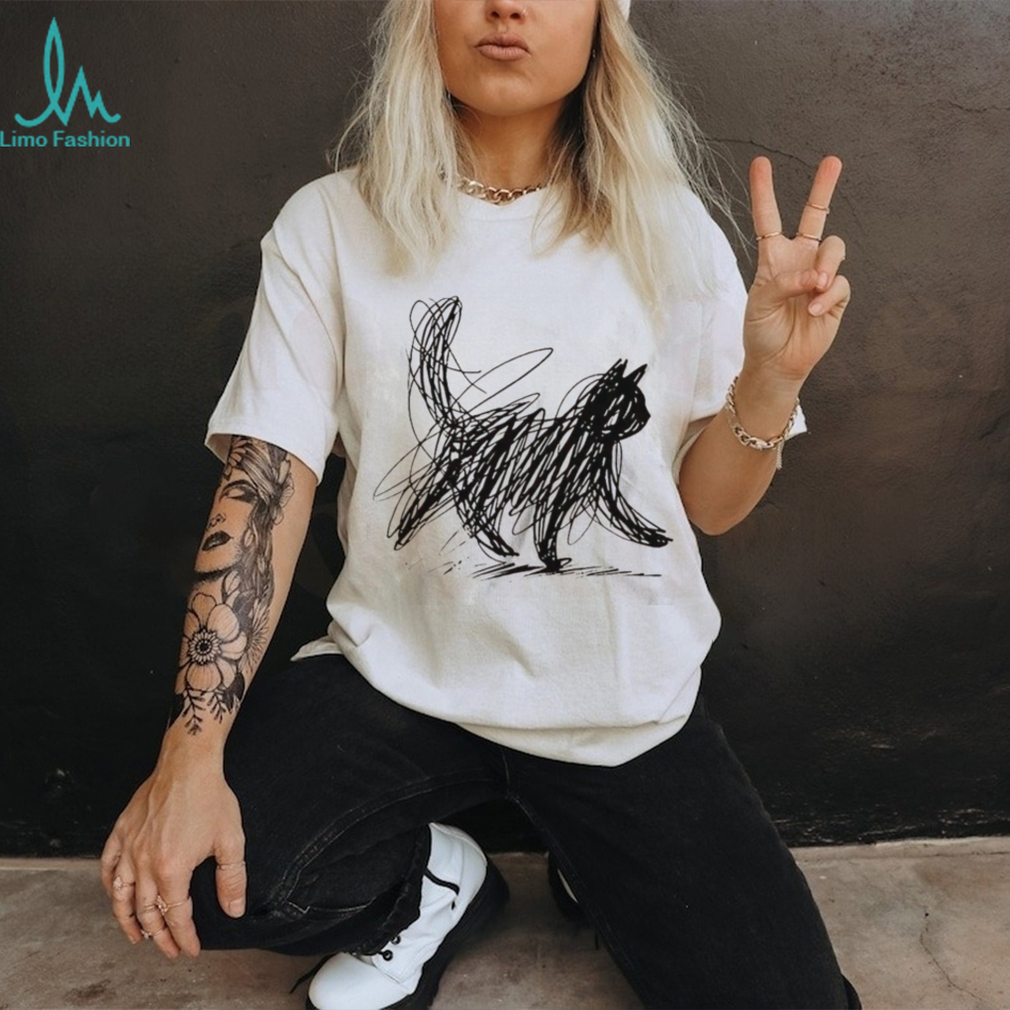 Scribble Cat Minimalist Sketch Hand Drawn Art T Shirt Scribble Cat Minimalist Sketch Hand Drawn Art T Shirt