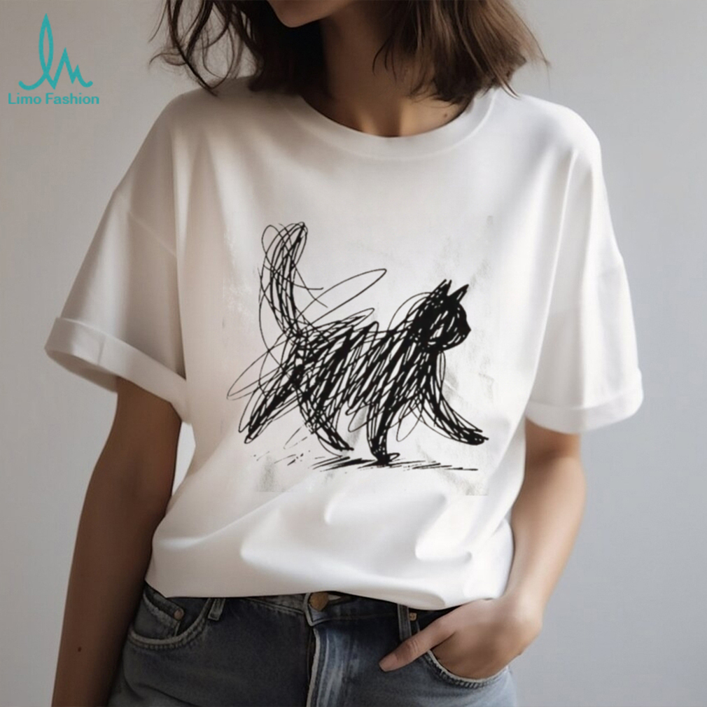 Scribble Cat Minimalist Sketch Hand Drawn Art T Shirt Scribble Cat Minimalist Sketch Hand Drawn Art T Shirt