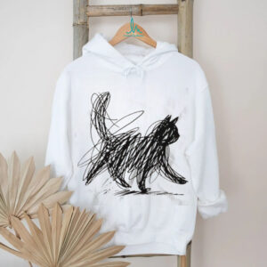 Scribble Cat Minimalist Sketch Hand Drawn Art T Shirt