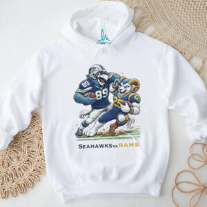 Seahawks vs Rams NFL Rivalry Mascot Tackle Football Graphic T Shirt