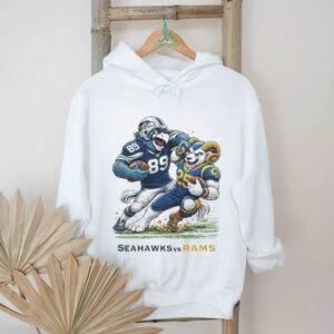 Seahawks vs Rams NFL Rivalry Mascot Tackle Football Graphic T Shirt