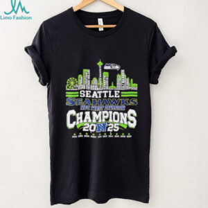 Seattle Seahawk West Division 2025 Champions player name Skyline shirt