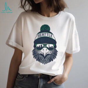 Seattle Seahawks Eagle Mascot Beanie & Skyline Sunglasses Graphic T Shirt