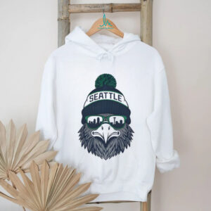 Seattle Seahawks Eagle Mascot Beanie & Skyline Sunglasses Graphic T Shirt