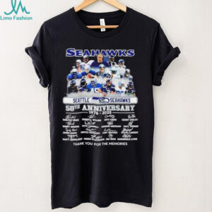 Seattle Seahawks Football 50 Years 1976 2025 Abbey Road signature thank you for the memories shirt