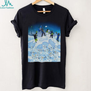 Seattle Seahawks Football Snowman NFC 1 Seed Space Needle winter shirt