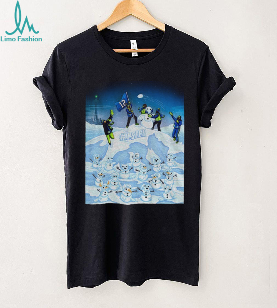 Seattle Seahawks Football Snowman NFC 1 Seed Space Needle winter shirt Seattle Seahawks Football Snowman NFC 1 Seed Space Needle winter shirt
