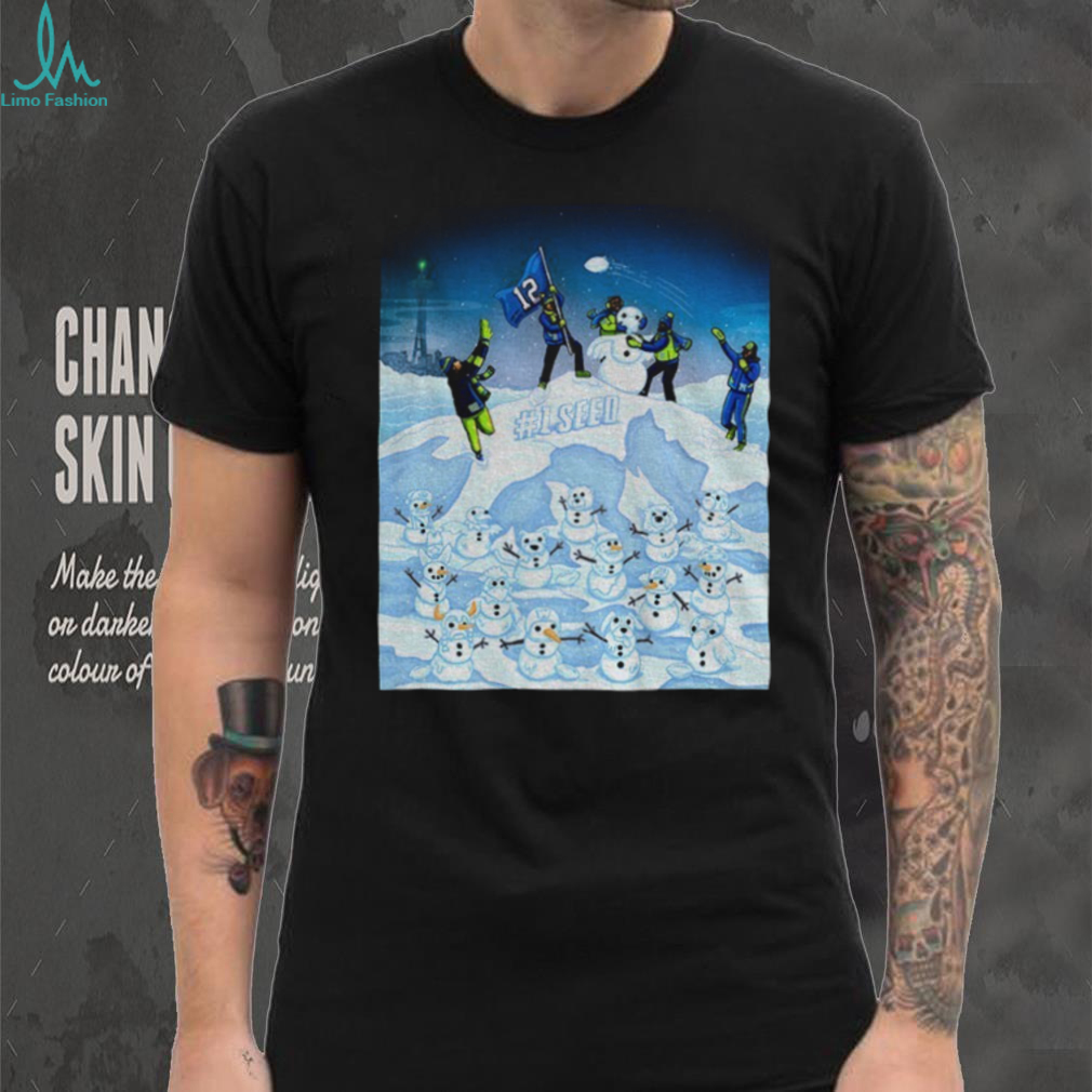 Seattle Seahawks Football Snowman NFC 1 Seed Space Needle winter shirt Seattle Seahawks Football Snowman NFC 1 Seed Space Needle winter shirt