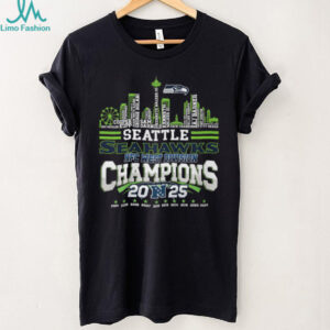 Seattle Seahawks NFC West Division Champions 2025 Skyline Roster Names T Shirt Seattle Seahawks NFC West Division Champions 2025 Skyline Roster Names T Shirt