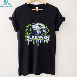 Seattle Seahawks Neon Drip Logo Modern Graphic Sport T Shirt