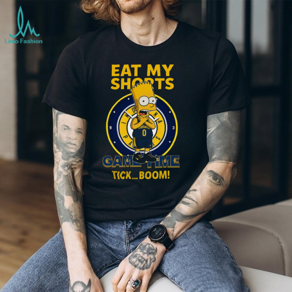 Simpsons ESPN Indiana Pacers X Bart Simpson Eat My Shorts Game Time Tick Boom Shirt Simpsons ESPN Indiana Pacers X Bart Simpson Eat My Shorts Game Time Tick Boom Shirt