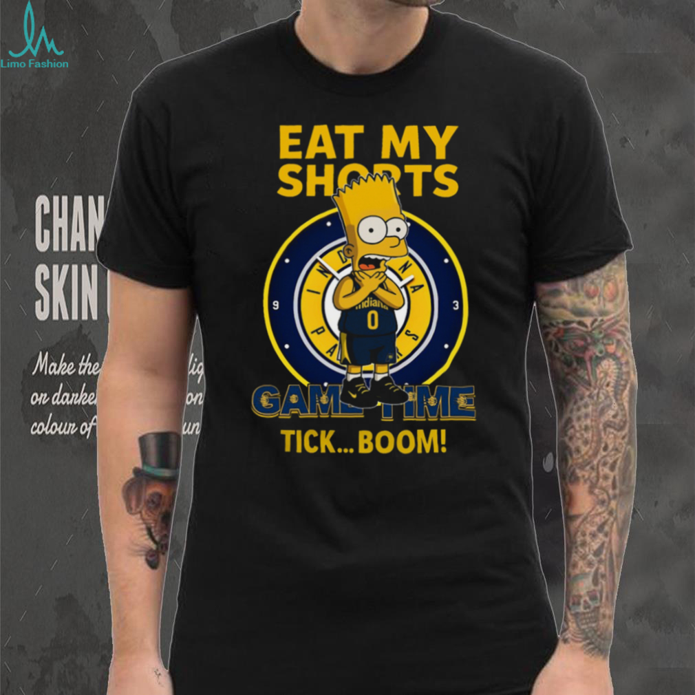Simpsons ESPN Indiana Pacers X Bart Simpson Eat My Shorts Game Time Tick Boom Shirt Simpsons ESPN Indiana Pacers X Bart Simpson Eat My Shorts Game Time Tick Boom Shirt