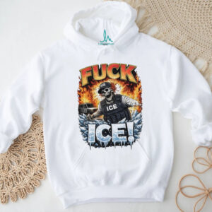 Skeleton Tactical Vest “Fvck ICE” Fire and Ice Graphic Tee