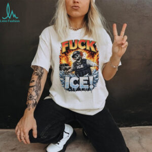 Skeleton Tactical Vest “Fvck ICE” Fire and Ice Graphic Tee