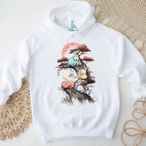 Sleeping Pokémon Starters Japanese Ink Wash Style Nature T Shirt
