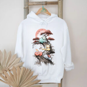 Sleeping Pokémon Starters Japanese Ink Wash Style Nature T Shirt