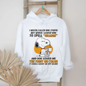Snoopy I never called you stupid but when I asked you to spell orange and you asked me the fruit or color shirt