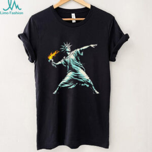 Statue of Liberty Molotov Flower Thrower Street Art T Shirt