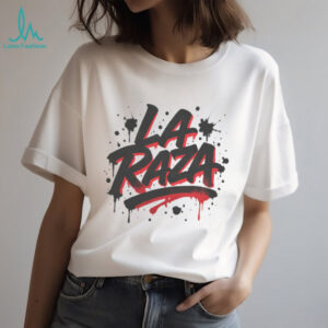 Streetwear Graffiti Style “La Raza” Red and Black Graphic T Shirt