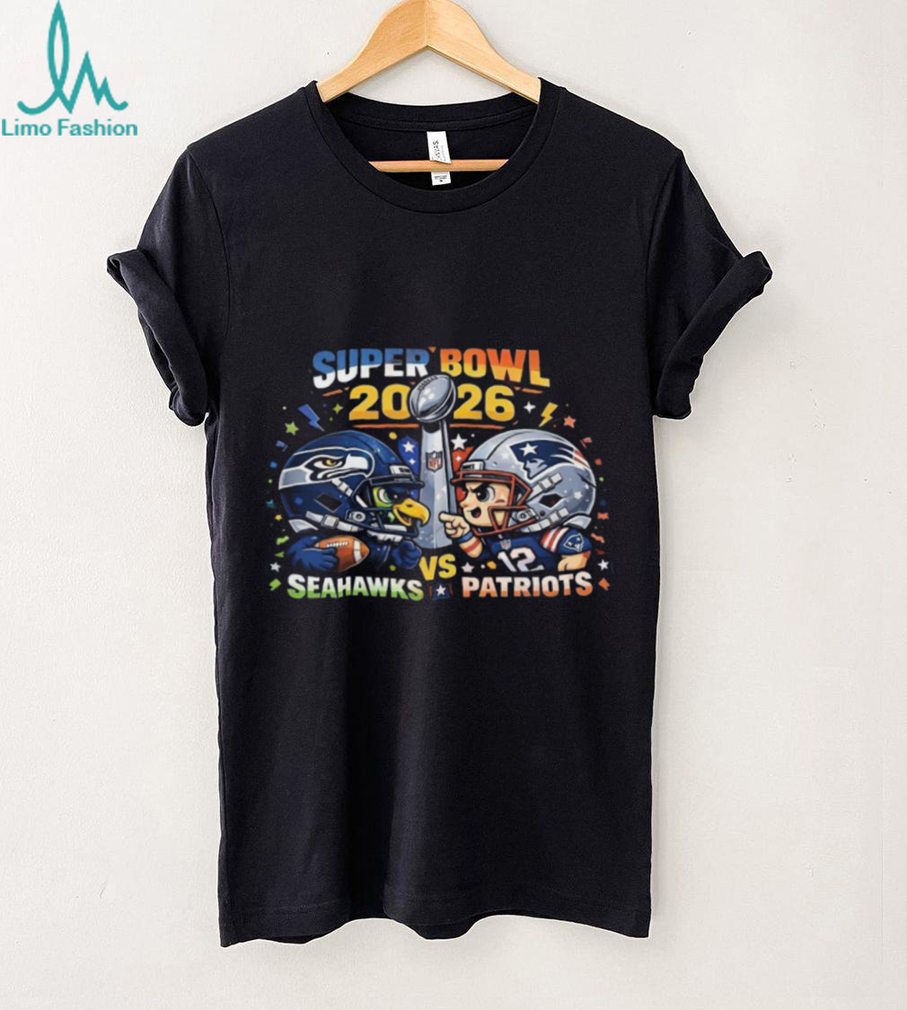 Super Bowl 2026 Seahawks vs Patriots Matchup Chibi Style T Shirt Super Bowl 2026 Seahawks vs Patriots Matchup Chibi Style T Shirt