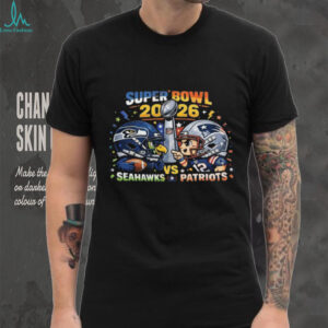 Super Bowl 2026 Seahawks vs Patriots Matchup Chibi Style T Shirt