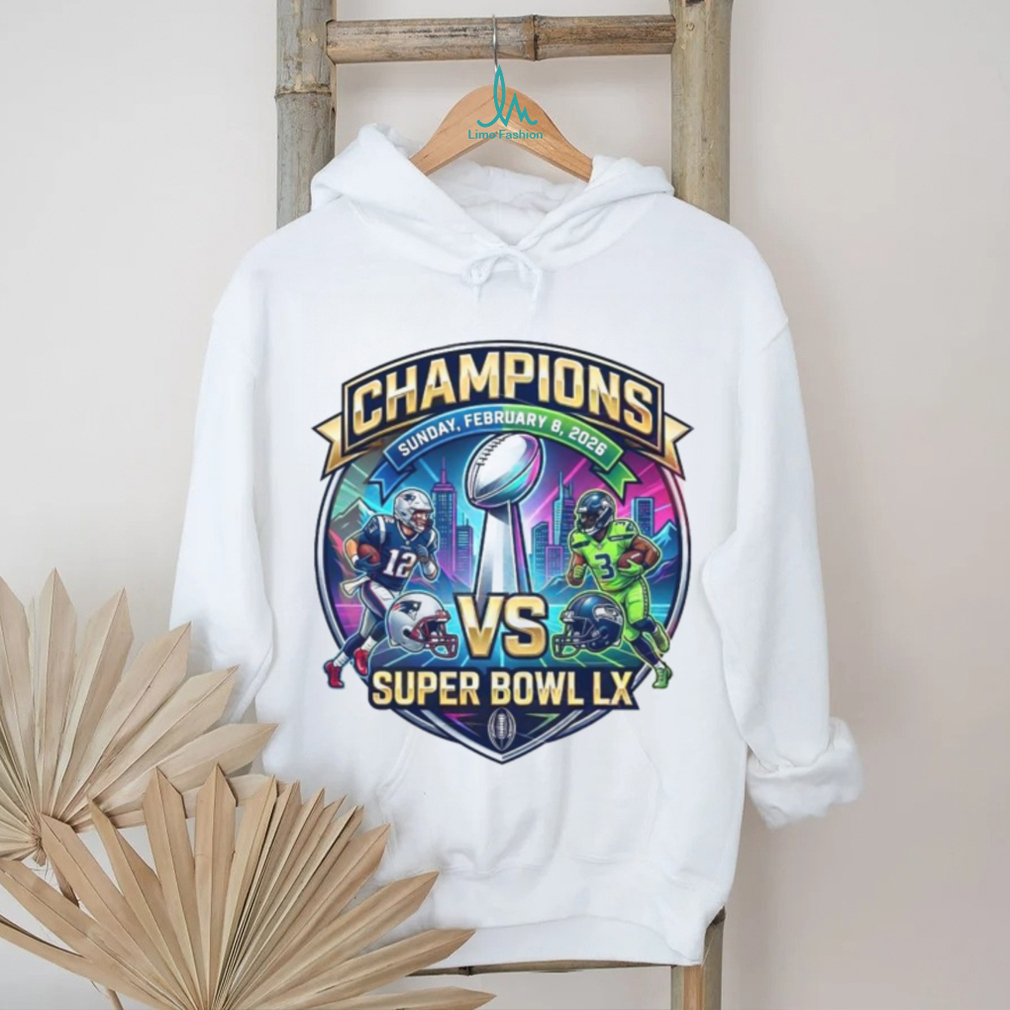Super Bowl LX Champions 2026 Patriots vs Seahawks Matchup T Shirt Super Bowl LX Champions 2026 Patriots vs Seahawks Matchup T Shirt