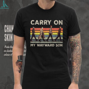 Supernatural Winchester Brothers Carry On My Wayward Son Vintage Retro T Shirt