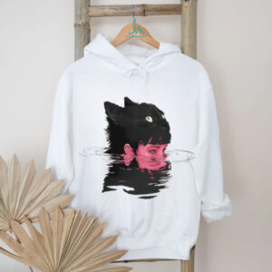 Surrealism Black Cat Head Girl Swimming Aesthetic Acid Wash Graphic T Shirt